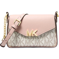 Michael Kors Sylvia Small Signature Logo Crossbody Bag - Vanilla/Soft Pink