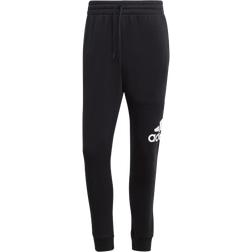 Adidas Men's Essentials Fleece Tapered Cuff Big Logo Pants - Black