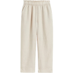 H&M Ankle Length Linen Trousers - Light Beige