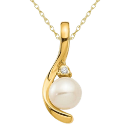Gem & Harmony Pendant Necklace - Gold/Pearl/Diamond