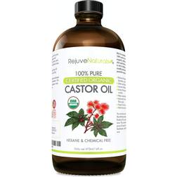 RejuveNaturals 100% Pure Certified Organic Castor Oil 16fl oz