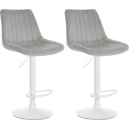 CLP Set of 2 White/Grey Sitzhocker 112cm 2Stk.