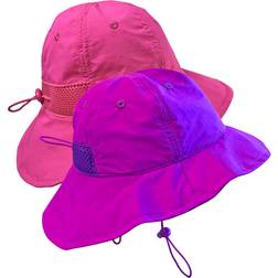 N'ice Caps Kid's Sun Hats UPF 50+ UV Protection 2-pack - Neon Pink/Neon Purple