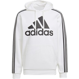 Adidas Men's Essentials Fleece 3 Stripes Logo Hoodie - White/Black