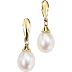 Elements Drop Earrings - Gold/Pearls/Diamonds