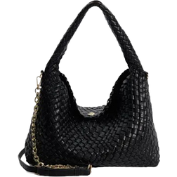 Dune Deliberate Woven Shoulder Bag - Black