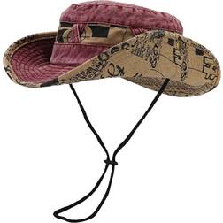 Biekopu Wide Brim Sun Hat - Wine Red