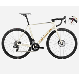 Orbea Orca M31e Team 2024 Carbon Road Bike - Ivory White/Burgundy Herrenfahrrad