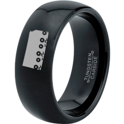 Zealot Tungsten Kansas Sunflower State Flowers Band Ring - Black