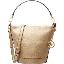 Michael Kors Townsend Small Shoulder Bag In Metallic Leather - Pale Gold