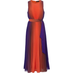 Phase Eight Simara Ombre Pleated Midi Dress - Vermillion/Multi