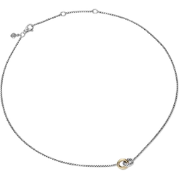 David Yurman Petite Cable Linked Necklace - Silver/Gold