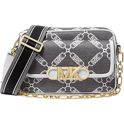 Michael Kors Parker Medium Empire Logo Jacquard Crossbody Bag - Black/White