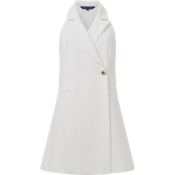 French Connection Whisper Halter Blazer Mini Dress - Summer White