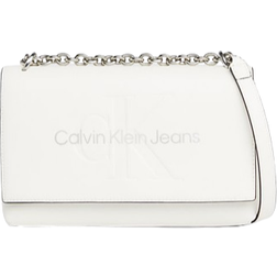 Calvin Klein Convertible Shoulder Bag - White/Silver Logo