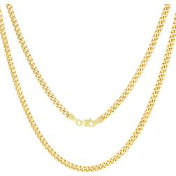 Nuragold Miami Cuban Link Chain Pendant Necklace 4mm - Gold