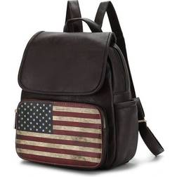 MKF Collection Women’s Regina Printed Flag Backpack - Chocolate