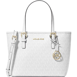 Michael Kors Jet Set Travel Extra Small Logo Top Zip Tote Bag - Optic White