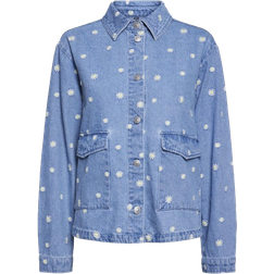 Pieces May Denim Shirt - Medium Blue Denim