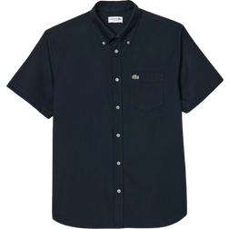Lacoste Short Sleeve Oxford Shirt - Navy Blue