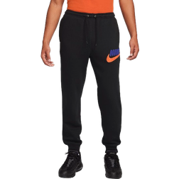 Nike Men's Sportswear Club Fleece Jogger Pants - Black/Safety Orange