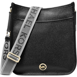 Michael Kors Luisa Large Pebbled Leather Messenger Bag - Black
