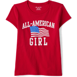 The Children's Place Girl's Matching Family All American Girl Graphic Tee - Ruby