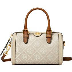 Tory Burch Petite T Monogram Barrel Bag - Natural