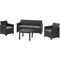 Keter Emma Lounge-Set, 1 Bord inkl. 2 Stolar & 1 Soffor