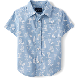 The Children's Place Boy's Dad And Me Cactus Poplin Shirt - Blue Riviera