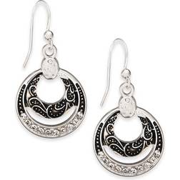 Charter Club Orbital Drop Earrings - Silver/Black/Transparent