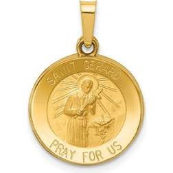 Zen Jewelz Satin St Gerard Medal Hollow Pendant Charm - Gold