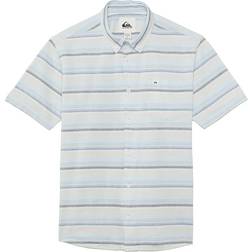 Quiksilver Big Kid's Oxford Stripe Classic Short Sleeve Shirt - Grey Violet