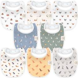 Keababies Urban Drool Bibs 8-pack Pets & Paws