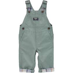 OshKosh Baby Plaid Lined Lightweight Canvas Overalls - Green ( V_1R300110)