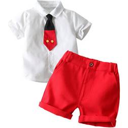 Kid's Birthday Cake Smash Outfit - White/Red