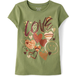 The Children's Place Kid's Love Heart Graphic Tee - Lt Cactus (3048393_8I)