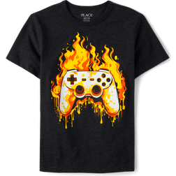The Children's Place Kid's Flame Controller Graphic Tee - S/D Pitch Black (3047186_1634)