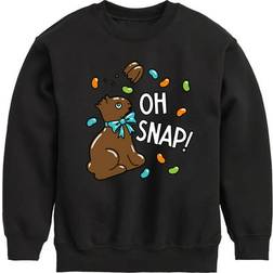 Hybrid Apparel Kid's Instant Message Oh Snap Chocolate Bunny Fleece Sweatshirt - Black