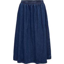 Only Midi Denim Skirt - Dark Blue Denim