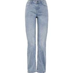 Pieces Kelly Mid Waist Straight Fit Jeans - Light Blue Denim
