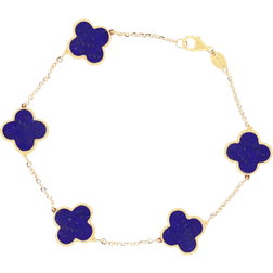 The Lovery Clover Bracelet Large - Gold/Lapis