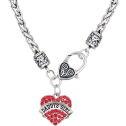Frcolor Daughter Daddy Necklace - Silver/Red