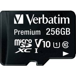 Verbatim Premium microSDXC Class 10 UHS-I U1 V10 90 MB/s 256GB +SD adapter