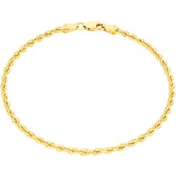 Nuragold Rope Chain Diamond Cut Bracelet or Anklet 2.5mm - Gold