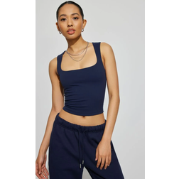 Garage Amber Portrait Neck Tank Top - Mariana Blue