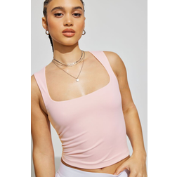 Garage Amber Portrait Neck Tank Top - Chalk Pink