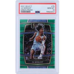 Panini America Ja Morant Memphis Grizzlies 2021-22 Select Green Prizm #75 #3/5 PSA Authenticated 10 Card