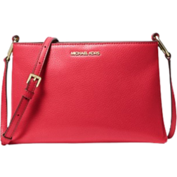 Michael Kors Trisha Medium Pebbled Leather Crossbody Bag - Bright Red