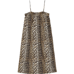 Ganni Midi Strap Dress - Leopard